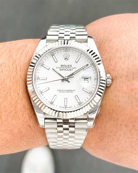 rolex datejust silver dial jubilee bracelet diamond|rolex datejust 41 white dial.